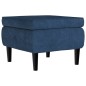 vidaXL Ohrensessel mit Hocker Blau Samt vidaXL Ohrensessel mit Hocker Blau Samt