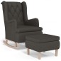 vidaXL Schaukelsessel mit Hocker Dunkelgrau Stoff vidaXL Schaukelsessel mit Hocker Dunkelgrau Stoff
