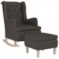 vidaXL Schaukelsessel mit Hocker Dunkelgrau Stoff vidaXL Schaukelsessel mit Hocker Dunkelgrau Stoff