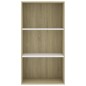 vidaXL Bücherregal 3 Fächer Weiß Sonoma-Eiche 60x30x114 cm vidaXL Bücherregal 3 Fächer Weiß Sonoma-Eiche 60x30x114 cm