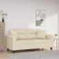 vidaXL 2-Sitzer-Sofa mit Zierkissen Creme 140 cm Kunstleder vidaXL 2-Sitzer-Sofa mit Zierkissen Creme 140 cm Kunstleder