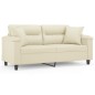vidaXL 2-Sitzer-Sofa mit Zierkissen Creme 140 cm Kunstleder vidaXL 2-Sitzer-Sofa mit Zierkissen Creme 140 cm Kunstleder