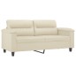 vidaXL 2-Sitzer-Sofa mit Zierkissen Creme 140 cm Kunstleder vidaXL 2-Sitzer-Sofa mit Zierkissen Creme 140 cm Kunstleder