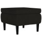 vidaXL Ohrensessel mit Hocker Schwarz Samt vidaXL Ohrensessel mit Hocker Schwarz Samt