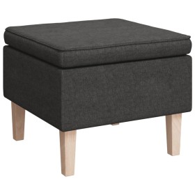 vidaXL Hocker mit Holzbeinen Dunkelgrau Stoff