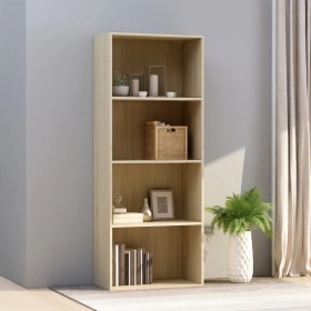 vidaXL Bücherregal 4 Fächer Sonoma-Eiche 60x30x151,5 cm Holzwerkstoff