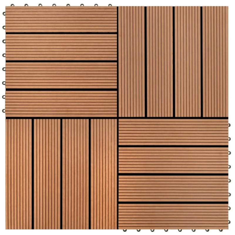 vidaXL 22 Stk. Terrassenfliesen 30 x 30 cm 2 qm WPC Braun vidaXL 22 Stk. Terrassenfliesen 30 x 30 cm 2 qm WPC Braun