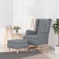 vidaXL Schaukelsessel mit Hocker Hellgrau Stoff vidaXL Schaukelsessel mit Hocker Hellgrau Stoff