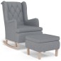 vidaXL Schaukelsessel mit Hocker Hellgrau Stoff vidaXL Schaukelsessel mit Hocker Hellgrau Stoff