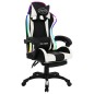 vidaXL Gaming-Stuhl mit RGB LED-Leuchten Weiß und Schwarz Kunstleder vidaXL Gaming-Stuhl mit RGB LED-Leuchten Weiß und Schwarz Kunstleder