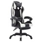 vidaXL Gaming-Stuhl mit RGB LED-Leuchten Weiß und Schwarz Kunstleder vidaXL Gaming-Stuhl mit RGB LED-Leuchten Weiß und Schwarz Kunstleder