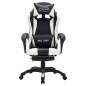 vidaXL Gaming-Stuhl mit RGB LED-Leuchten Weiß und Schwarz Kunstleder vidaXL Gaming-Stuhl mit RGB LED-Leuchten Weiß und Schwarz Kunstleder