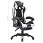vidaXL Gaming-Stuhl mit RGB LED-Leuchten Weiß und Schwarz Kunstleder vidaXL Gaming-Stuhl mit RGB LED-Leuchten Weiß und Schwarz Kunstleder
