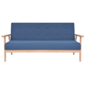 vidaXL 3-Sitzer-Sofa Stoff Blau