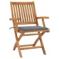 Gartenstühle 2 Stk. mit Grauen Kissen Teak Massivholz Gartenstühle 2 Stk. mit Grauen Kissen Teak Massivholz