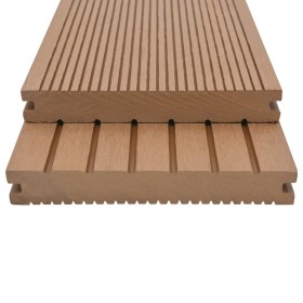 vidaXL WPC Massive Terrassendielen mit Zubehör 20 m² 2,2 m Teak