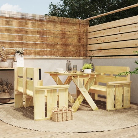vidaXL 3-tlg. Garten-Essgruppe Kiefernholz Imprägniert