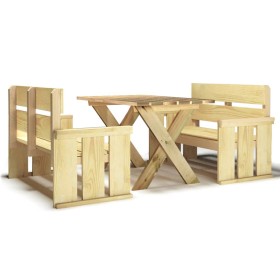 vidaXL 3-tlg. Garten-Essgruppe Kiefernholz Imprägniert