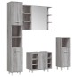 vidaXL 4-tlg. Badmöbel-Set Grau Sonoma Holzwerkstoff vidaXL 4-tlg. Badmöbel-Set Grau Sonoma Holzwerkstoff