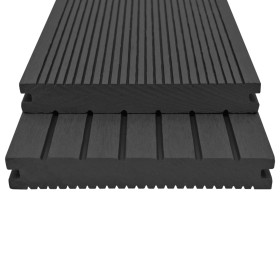 vidaXL WPC Massive Terrassendielen mit Zubehör 10 m² 2,2 m Schwarz