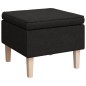vidaXL Hocker mit Holzbeinen Schwarz Stoff vidaXL Hocker mit Holzbeinen Schwarz Stoff