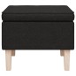 vidaXL Hocker mit Holzbeinen Schwarz Stoff vidaXL Hocker mit Holzbeinen Schwarz Stoff