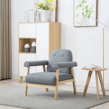 vidaXL Sessel Hellgrau Stoff