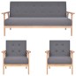 vidaXL 3-tlg. Sofagarnitur Stoff Dunkelgrau vidaXL 3-tlg. Sofagarnitur Stoff Dunkelgrau