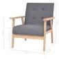 vidaXL 3-tlg. Sofagarnitur Stoff Dunkelgrau vidaXL 3-tlg. Sofagarnitur Stoff Dunkelgrau