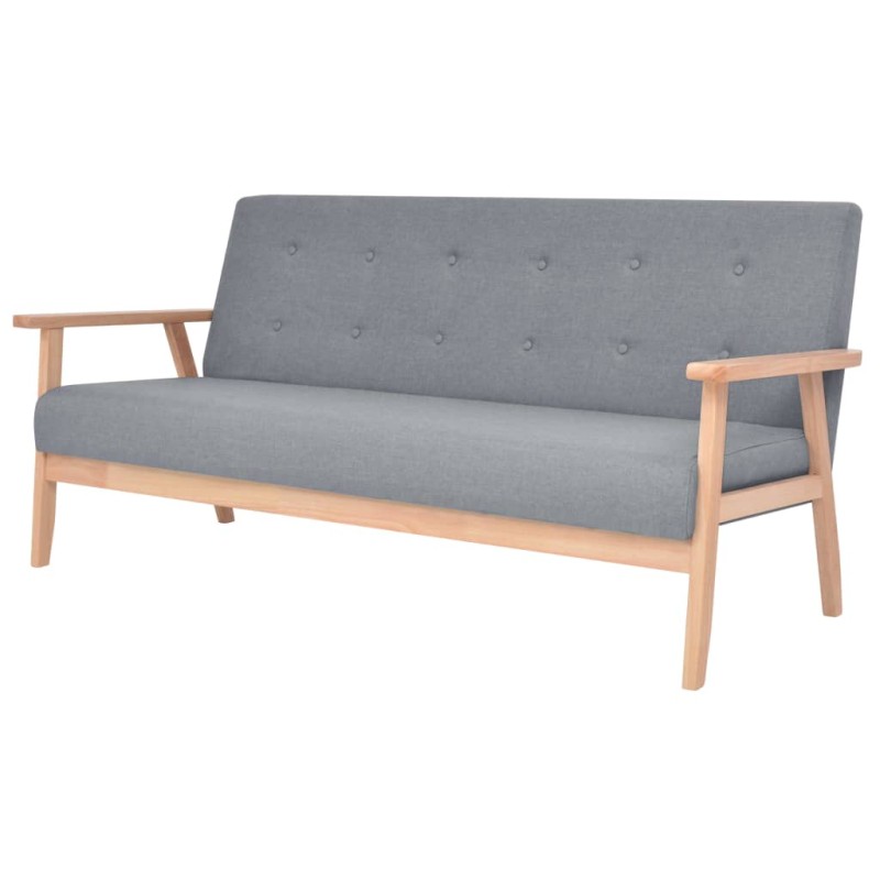 vidaXL 3-Sitzer-Sofa Stoff Hellgrau vidaXL 3-Sitzer-Sofa Stoff Hellgrau