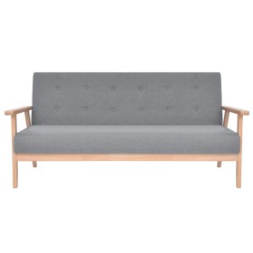 vidaXL 3-Sitzer-Sofa Stoff Hellgrau