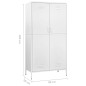 vidaXL Kleiderschrank Weiß 90x50x180 cm Stahl vidaXL Kleiderschrank Weiß 90x50x180 cm Stahl