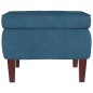 vidaXL Hocker mit Holzbeinen Blau Samt vidaXL Hocker mit Holzbeinen Blau Samt