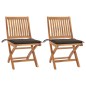 vidaXL Gartenstühle 2 Stk. mit Taupe Kissen Teak Massivholz vidaXL Gartenstühle 2 Stk. mit Taupe Kissen Teak Massivholz