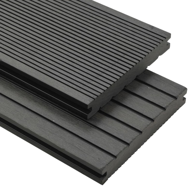 vidaXL WPC Massive Terrassendielen mit Zubehör 10 m² 4 m Grau vidaXL WPC Massive Terrassendielen mit Zubehör 10 m² 4 m Grau