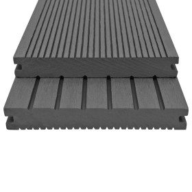vidaXL WPC Massive Terrassendielen mit Zubehör 10 m² 4 m Grau