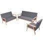 vidaXL Sofa-Set 3-tlg. Stoff Dunkelgrau vidaXL Sofa-Set 3-tlg. Stoff Dunkelgrau