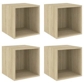 vidaXL Wandschränke 4 Stk. Sonoma-Eiche 37x37x37 cm Holzwerkstoff