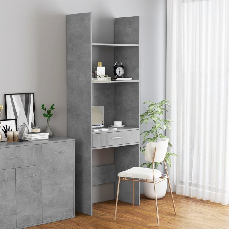 vidaXL Bücherregal Betongrau 60x35x180 cm Holzwerkstoff vidaXL Bücherregal Betongrau 60x35x180 cm Holzwerkstoff