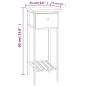 vidaXL Beistelltisch mit Schublade 25x25x60 cm Massivholz Nussbaum 