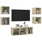 vidaXL 5-tlg. TV-Schrank-Set Sonoma-Eiche Holzwerkstoff vidaXL 5-tlg. TV-Schrank-Set Sonoma-Eiche Holzwerkstoff
