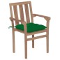 vidaXL Gartenstühle 2 Stk. mit Grünen Kissen Massivholz Teak vidaXL Gartenstühle 2 Stk. mit Grünen Kissen Massivholz Teak