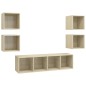 vidaXL 5-tlg. TV-Schrank-Set Sonoma-Eiche Holzwerkstoff vidaXL 5-tlg. TV-Schrank-Set Sonoma-Eiche Holzwerkstoff