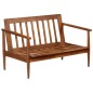 vidaXL 2-Sitzer-Sofa Echtleder Akazienholz Braun vidaXL 2-Sitzer-Sofa Echtleder Akazienholz Braun