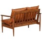 vidaXL 2-Sitzer-Sofa Echtleder Akazienholz Braun vidaXL 2-Sitzer-Sofa Echtleder Akazienholz Braun