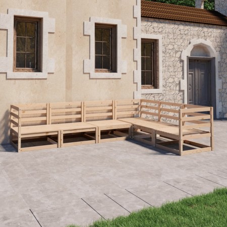 vidaXL 6-tlg. Garten-Lounge-Set Massivholz Kiefer