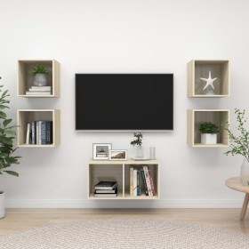 vidaXL 5-tlg. TV-Schrank-Set Sonoma-Eiche Holzwerkstoff