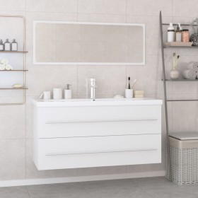 vidaXL Badmöbel-Set Weiß Holzwerkstoff