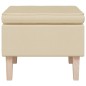 vidaXL Hocker mit Holzbeinen Creme Stoff vidaXL Hocker mit Holzbeinen Creme Stoff
