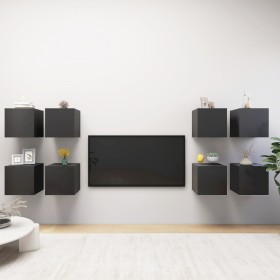 vidaXL TV-Wandschränke 8 Stk. Grau 30,5x30x30 cm 